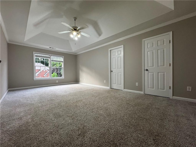 1415 Stoney Field Pl, Lawrenceville, GA 30043 - unfurnished bedroom with a raised ceiling, carpet, crown molding, and baseboards