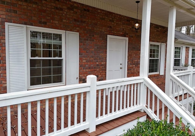 deck with a porch