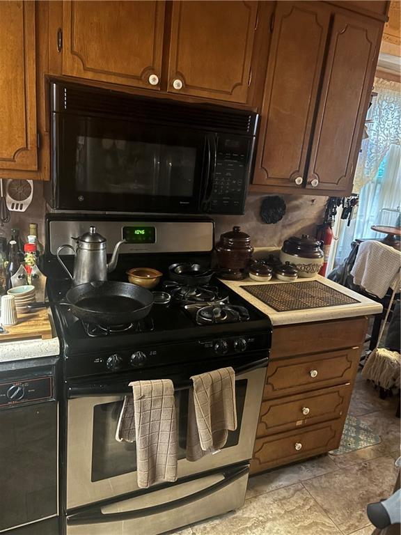 kitchen with stainless steel gas stove