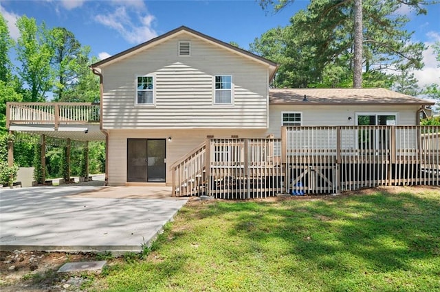 3050 Woodland Dr NW, Kennesaw, GA 30152 - rear view of property with a patio, a wooden deck, and a yard