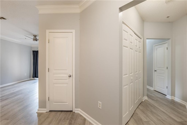 10 NE Perimeter Summit Blvd Unit 3107, Atlanta, GA 30319 - hallway with light wood-type flooring, crown molding, and a textured ceiling
