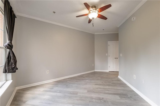 10 NE Perimeter Summit Blvd Unit 3107, Atlanta, GA 30319 - spare room featuring ceiling fan, light wood-type flooring, crown molding, and a smoke detector