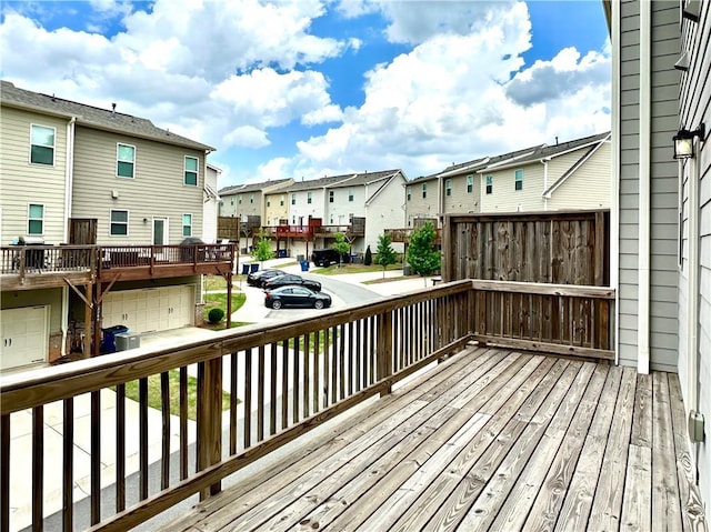 3658 Hidden Valley Cir, Lawrenceville, GA 30044 - deck with an attached garage and a residential view