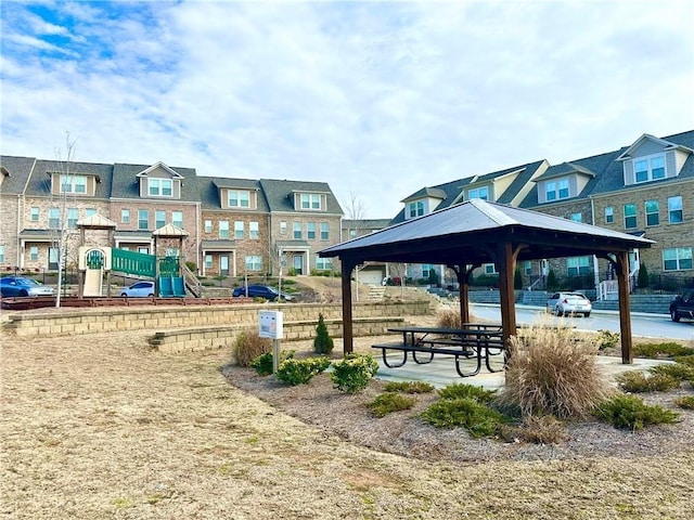 3658 Hidden Valley Cir, Lawrenceville, GA 30044 - surrounding community with a gazebo, a residential view, and playground community