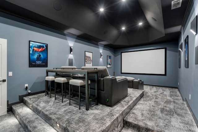 330 Longvue Ct, Johns Creek, GA 30097 - carpeted home theater with baseboards and recessed lighting