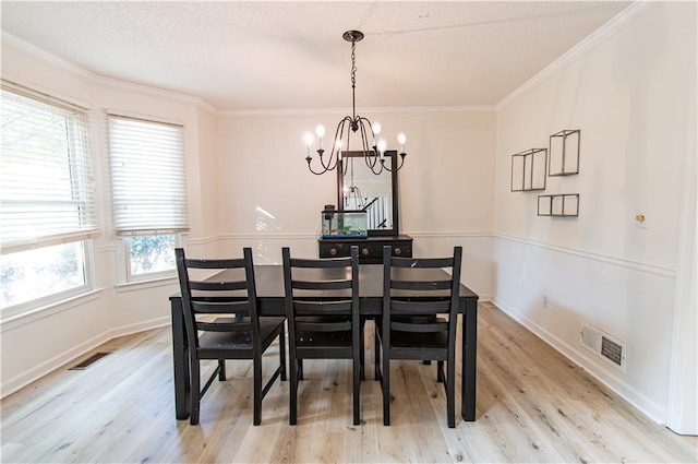 4222 Honey Creek Way, Powder Springs, GA 30127 - dining area with light wood finished floors, a chandelier, and visible vents