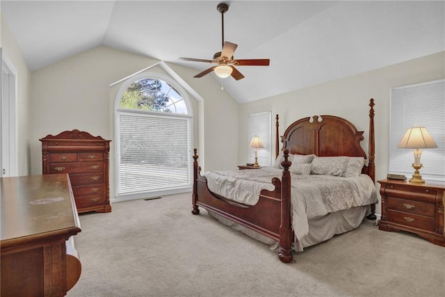 1819 Yorkshire Dr, Woodstock, GA 30189 - carpeted bedroom with a ceiling fan and lofted ceiling