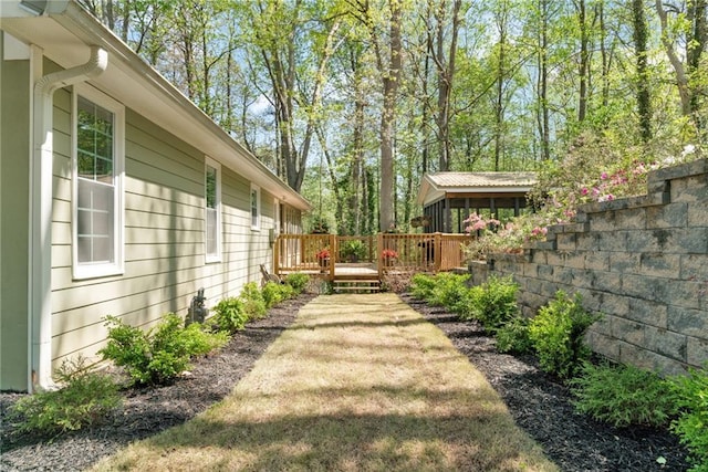 1819 Yorkshire Dr, Woodstock, GA 30189 - view of yard with a deck and fence