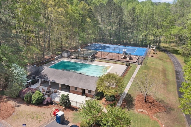 1819 Yorkshire Dr, Woodstock, GA 30189 - birds eye view of property with a wooded view