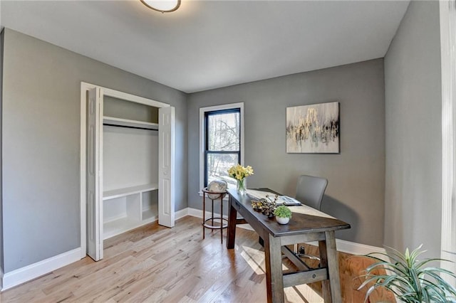 office featuring light hardwood / wood-style flooring