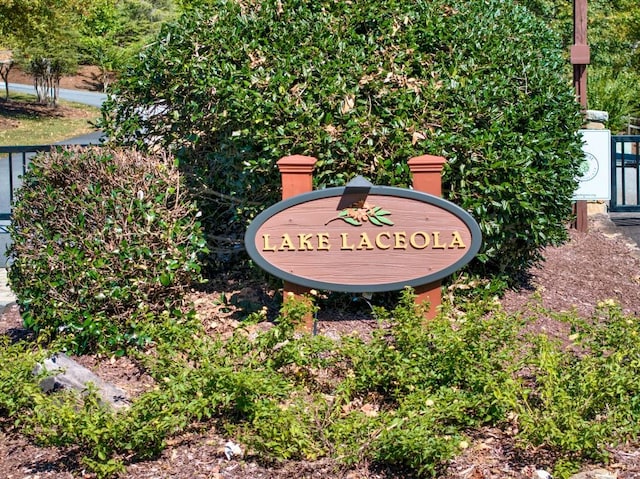 view of community sign