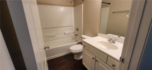 571 Cold Water Ln, Mcdonough, GA 30252 - bathroom featuring vanity, shower / tub combination, and wood finished floors