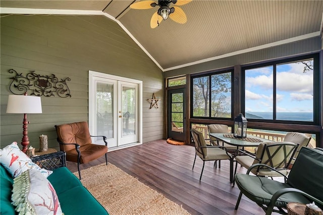 3756 Monument Rd, Jasper, GA 30143 - sunroom / solarium featuring vaulted ceiling and french doors