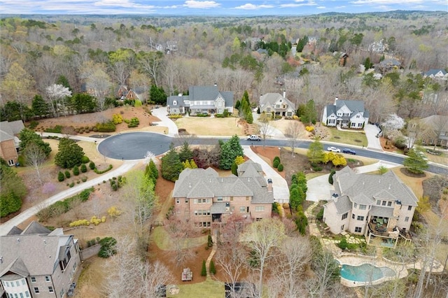 aerial view featuring a residential view