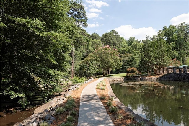 view of home's community featuring a water view