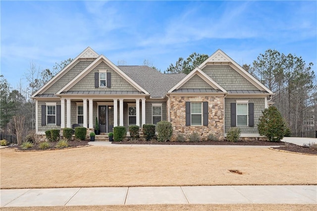 craftsman inspired home featuring a porch