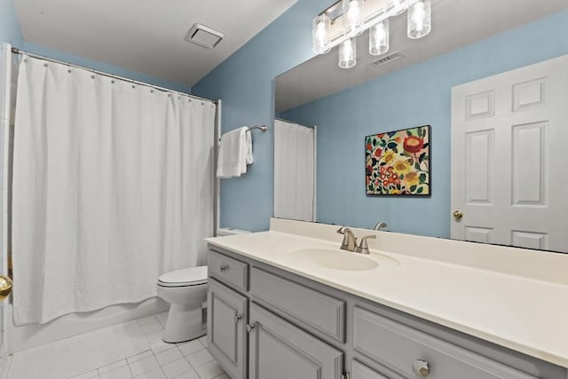 120 Ashewoode Downs Ln, Alpharetta, GA 30005 - full bathroom with vanity, tile patterned floors, and shower / bathtub combination with curtain