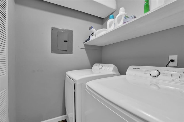 3906 Cedar Cir Unit 3906, Tucker, GA 30084 - laundry room with electric panel and washer and clothes dryer