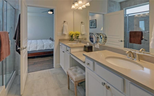 5638 Maple Bluff Way, Hoschton, GA 30548 - full bath with a shower stall, double vanity, and a sink