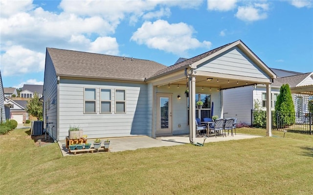 5638 Maple Bluff Way, Hoschton, GA 30548 - back of house featuring a yard, central air condition unit, a patio, and fence