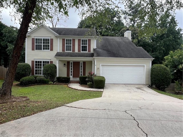 11800 Carriage Park Ln, Johns Creek, GA 30097 - traditional-style home featuring driveway, an attached garage, and a chimney