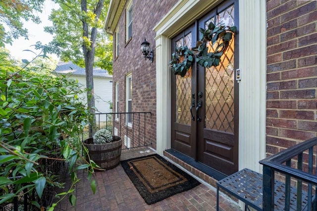 property entrance with french doors