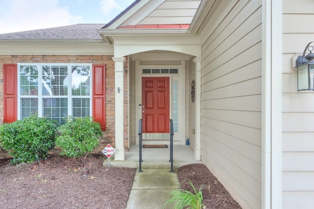 502 Helene Ct, Woodstock, GA 30188 - doorway to property featuring a shingled roof