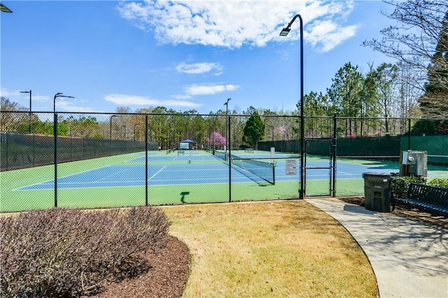 502 Helene Ct, Woodstock, GA 30188 - view of tennis court with a gate
