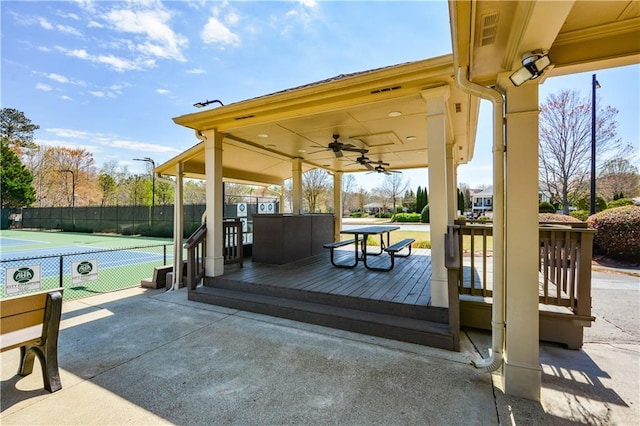 502 Helene Ct, Woodstock, GA 30188 - view of patio / terrace featuring ceiling fan and a gazebo