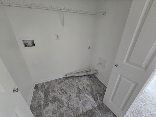 laundry area with baseboards, laundry area, washer hookup, and hookup for an electric dryer