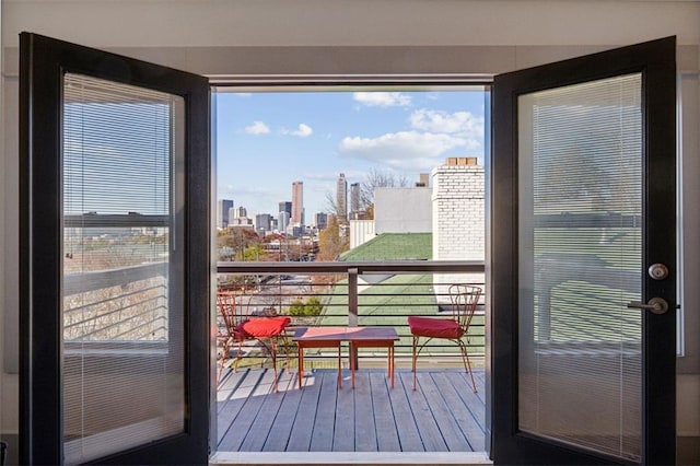 interior space featuring plenty of natural light and a view of city