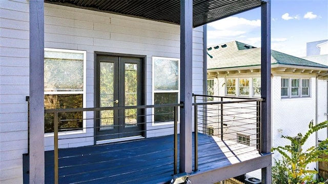 exterior space featuring french doors