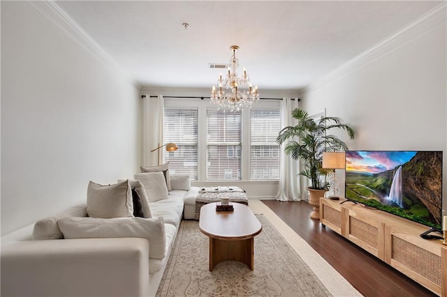 1850 Cotillion Dr Unit 2304, Dunwoody, GA 30338 - living area featuring ornamental molding, a chandelier, and wood finished floors
