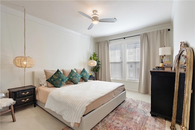 1850 Cotillion Dr Unit 2304, Dunwoody, GA 30338 - bedroom featuring light carpet, crown molding, and a ceiling fan