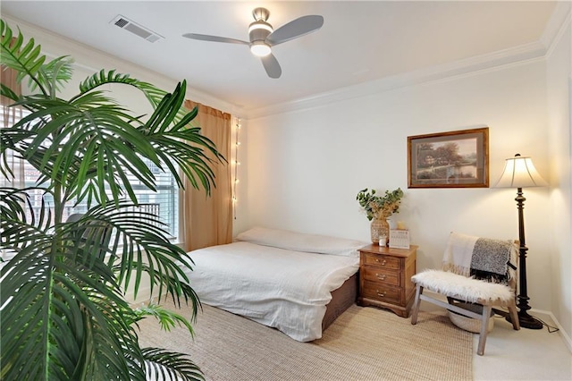 1850 Cotillion Dr Unit 2304, Dunwoody, GA 30338 - bedroom with crown molding, light carpet, and a ceiling fan