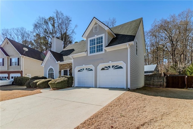 view of front of property featuring a garage