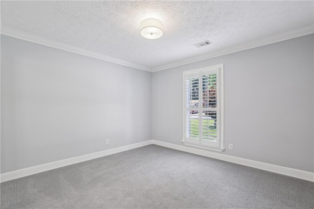 255 Broken Lance Pl, Johns Creek, GA 30022 - carpeted spare room with crown molding, baseboards, and a textured ceiling