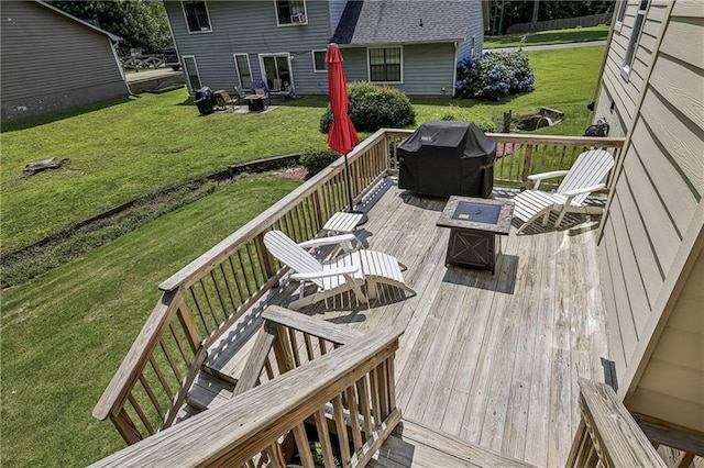 255 Broken Lance Pl, Johns Creek, GA 30022 - deck featuring a fire pit, area for grilling, and a lawn