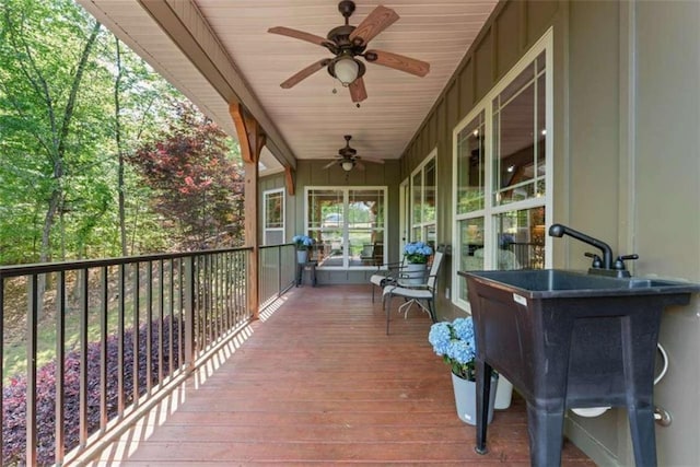 210 Lake Pines Rd, Jackson, GA 30233 - deck featuring a ceiling fan