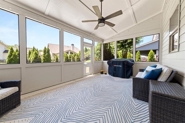 337 Spotted Ridge Cir, Woodstock, GA 30188 - sunroom / solarium with ceiling fan, healthy amount of natural light, and vaulted ceiling