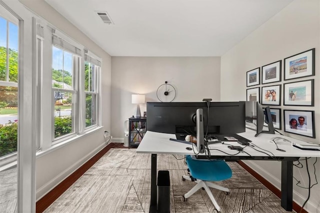 337 Spotted Ridge Cir, Woodstock, GA 30188 - office area featuring baseboards and wood finished floors