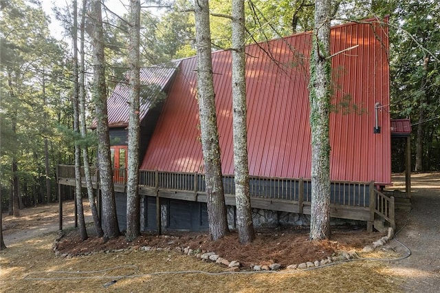 exterior space featuring metal roof