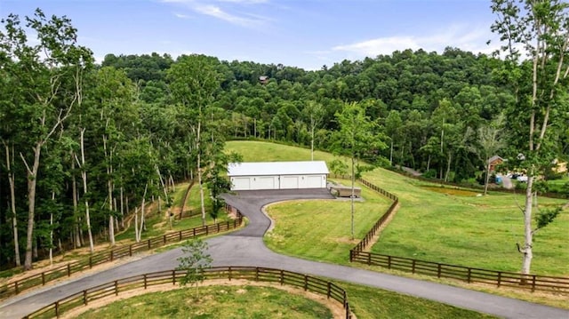 exterior space with a rural view