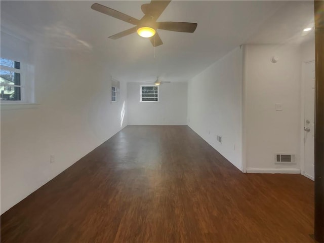 2217 Troutdale Dr, Decatur, GA 30032 - unfurnished room with a ceiling fan, visible vents, and wood finished floors