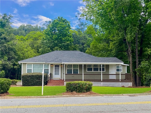 2790 Sardis St NW, Kennesaw, GA 30144 - single story home with a porch, a front lawn, and a shingled roof