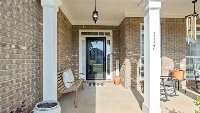 entrance to property with a porch