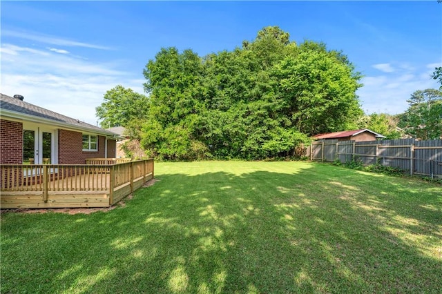 156 Ridgeway St, Winder, GA 30680 - view of yard with a wooden deck and french doors