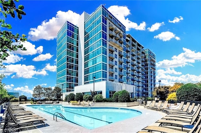 view of pool with a patio area