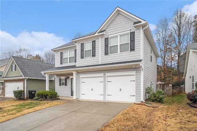 craftsman-style home with a garage