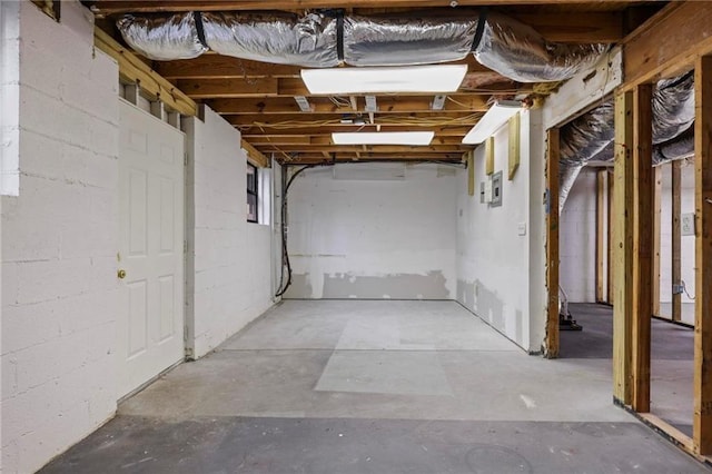 view of unfinished below grade area